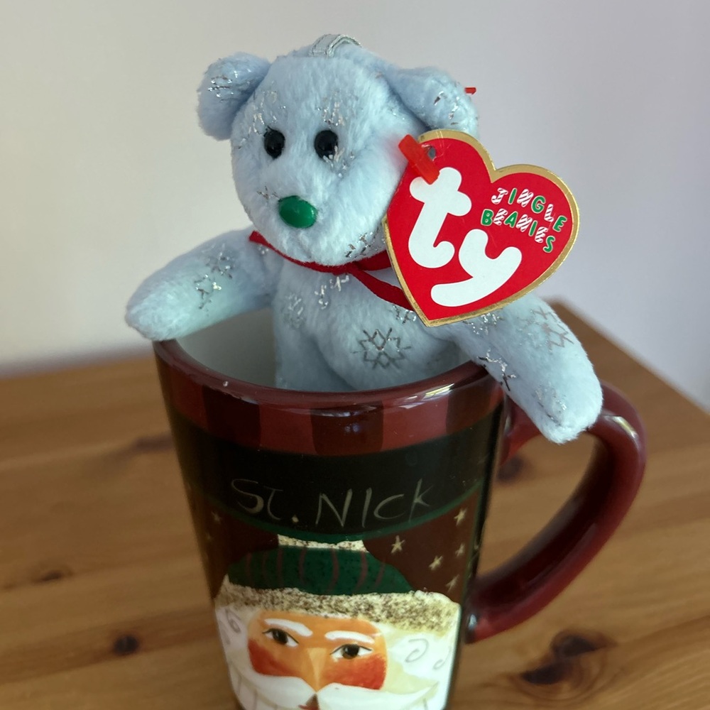 Holiday Mug & Ty Teeny Beanie “Flaky” Bear